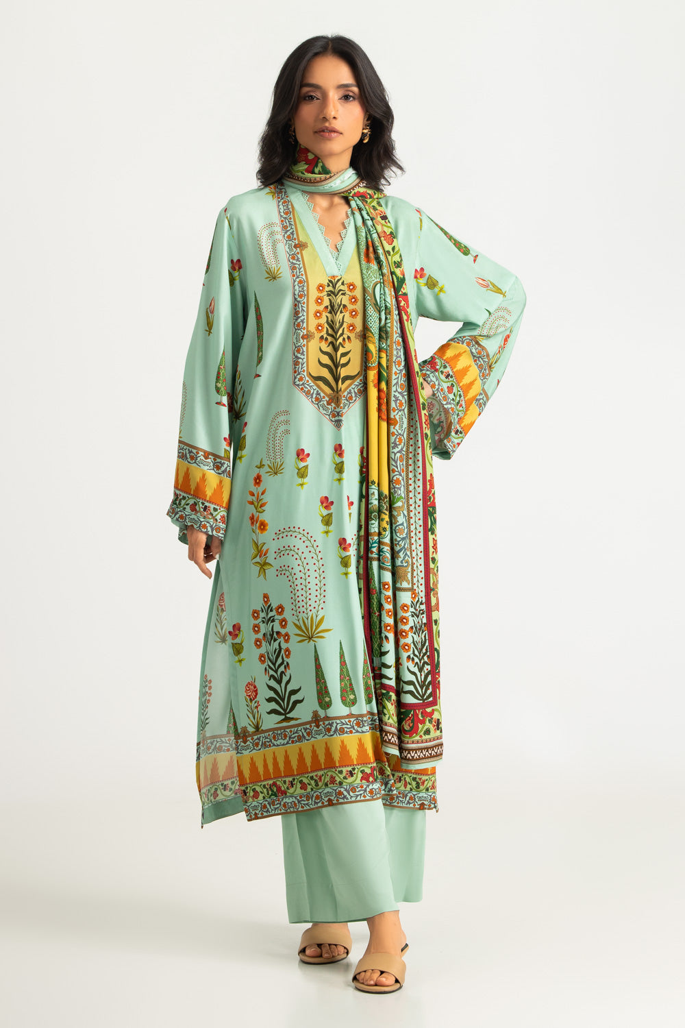 3PC Linen Printed Suit
