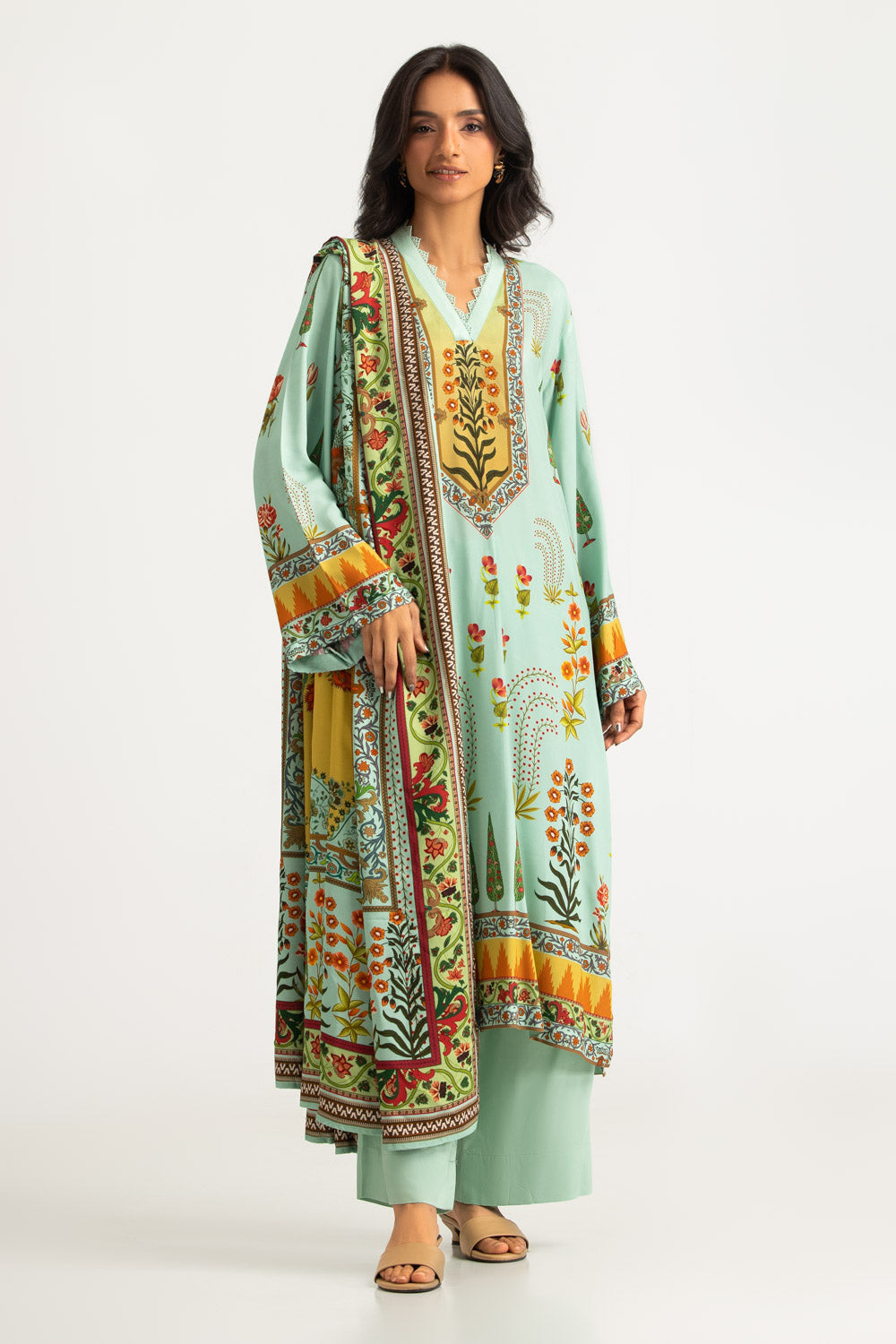 3PC Linen Printed Suit