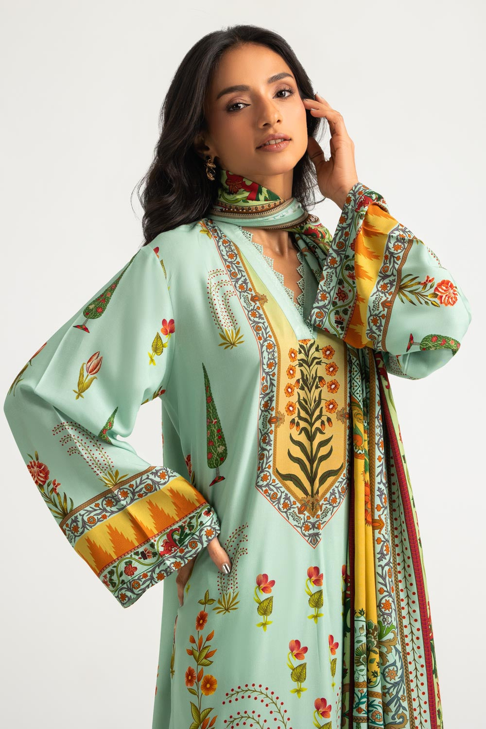 3PC Linen Printed Suit