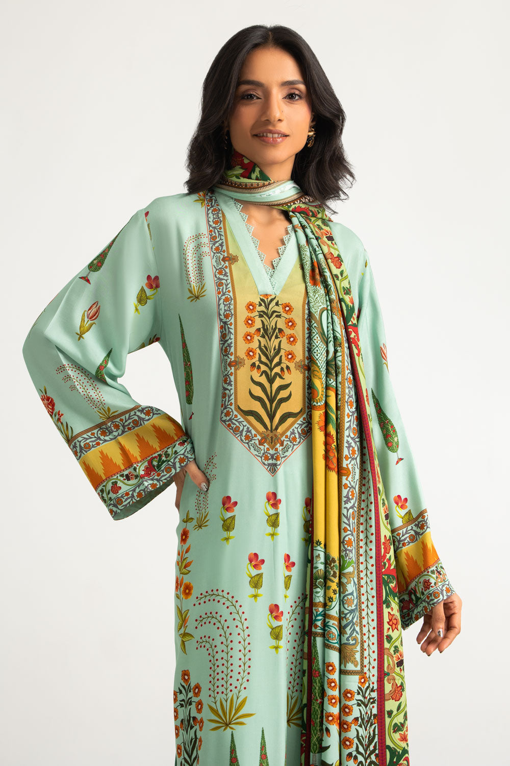 3PC Linen Printed Suit
