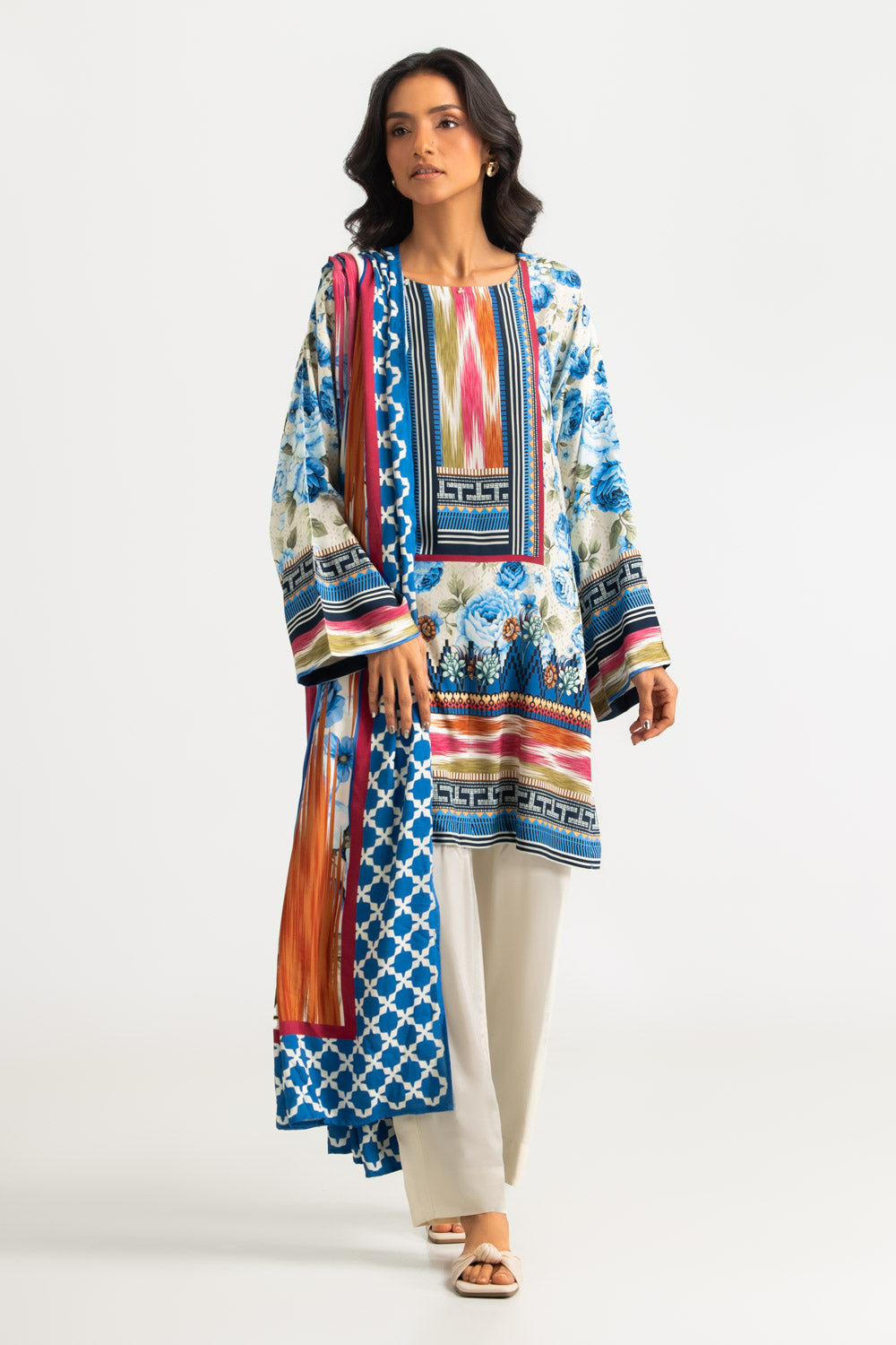 3PC Linen Printed Suit