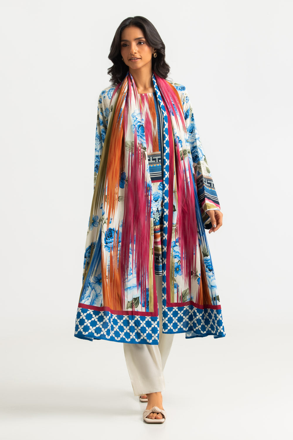3PC Linen Printed Suit