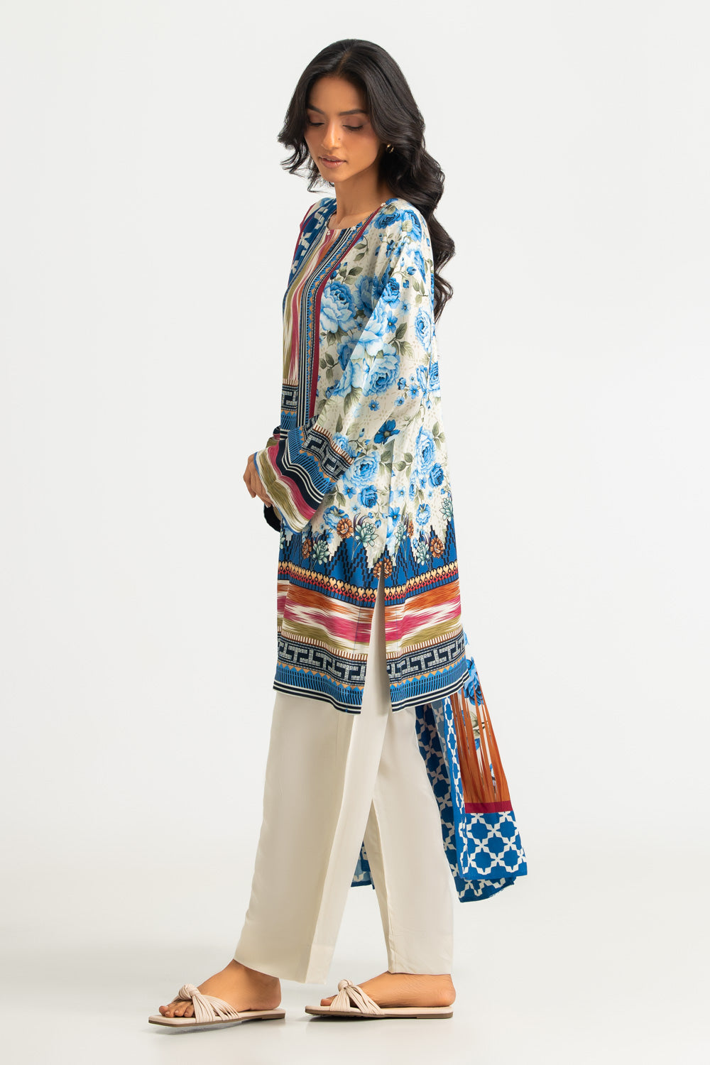 3PC Linen Printed Suit
