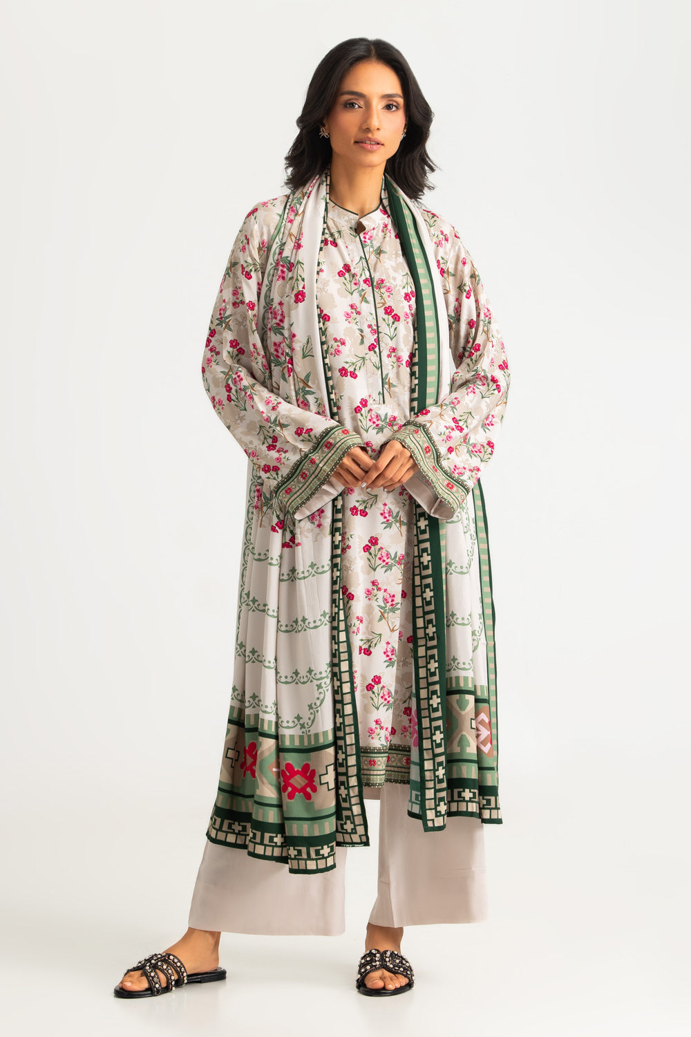 3PC Linen Printed Suit