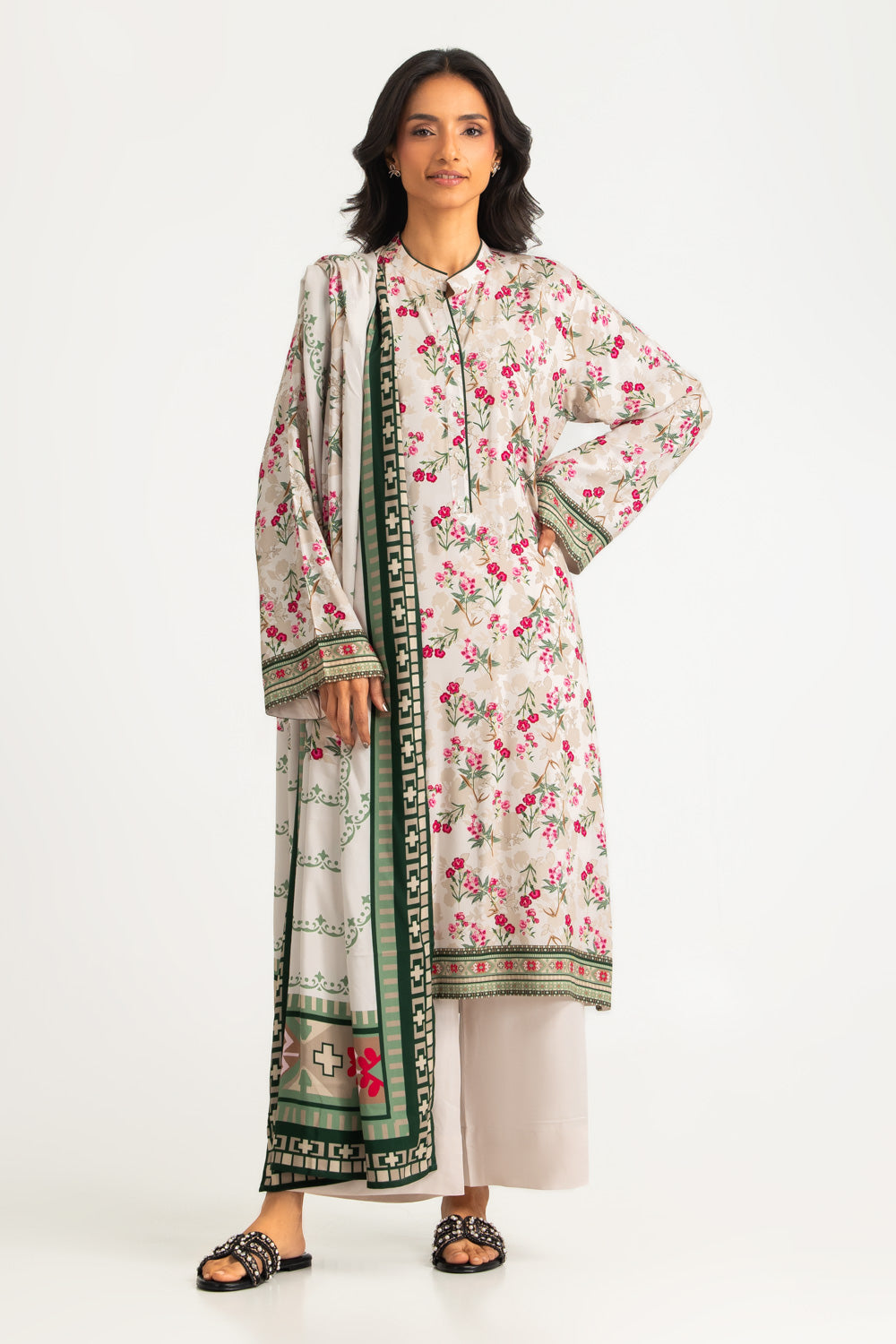 3PC Linen Printed Suit