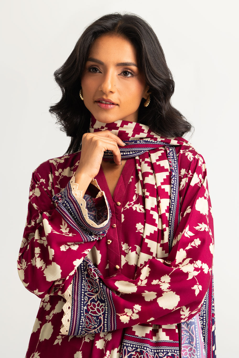 3PC Linen Printed Suit