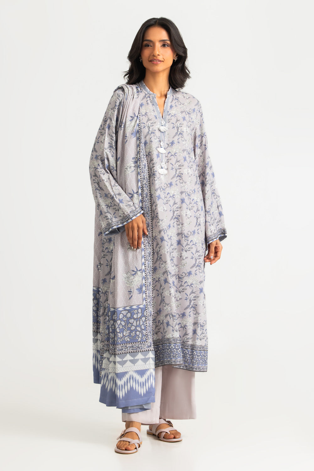 3PC Linen Printed Suit
