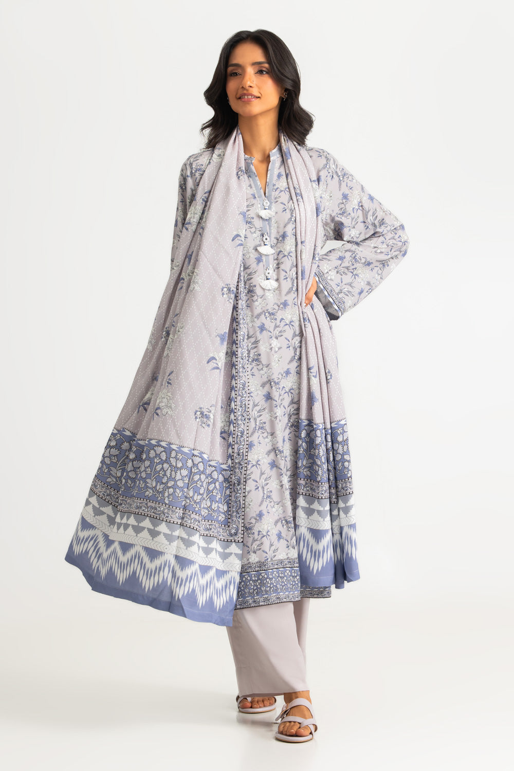 3PC Linen Printed Suit