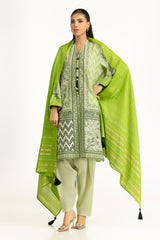 3PC Lurex Jacquard Printed Suit IUSTKSD-1356