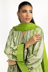 3PC Lurex Jacquard Printed Suit IUSTKSD-1356