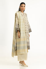 3PC Lurex Jacquard Printed Suit IUSTKSD-1357
