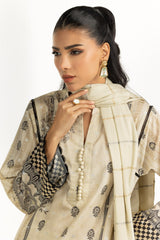 3PC Lurex Jacquard Printed Suit IUSTKSD-1357