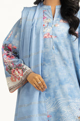 3PC Lurex Jacquard Printed Suit IUSTKSD-1368