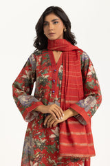 3PC Lurex Jacquard Printed Suit IUSTKSD-1383