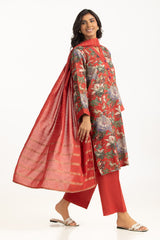 3PC Lurex Jacquard Printed Suit IUSTKSD-1383