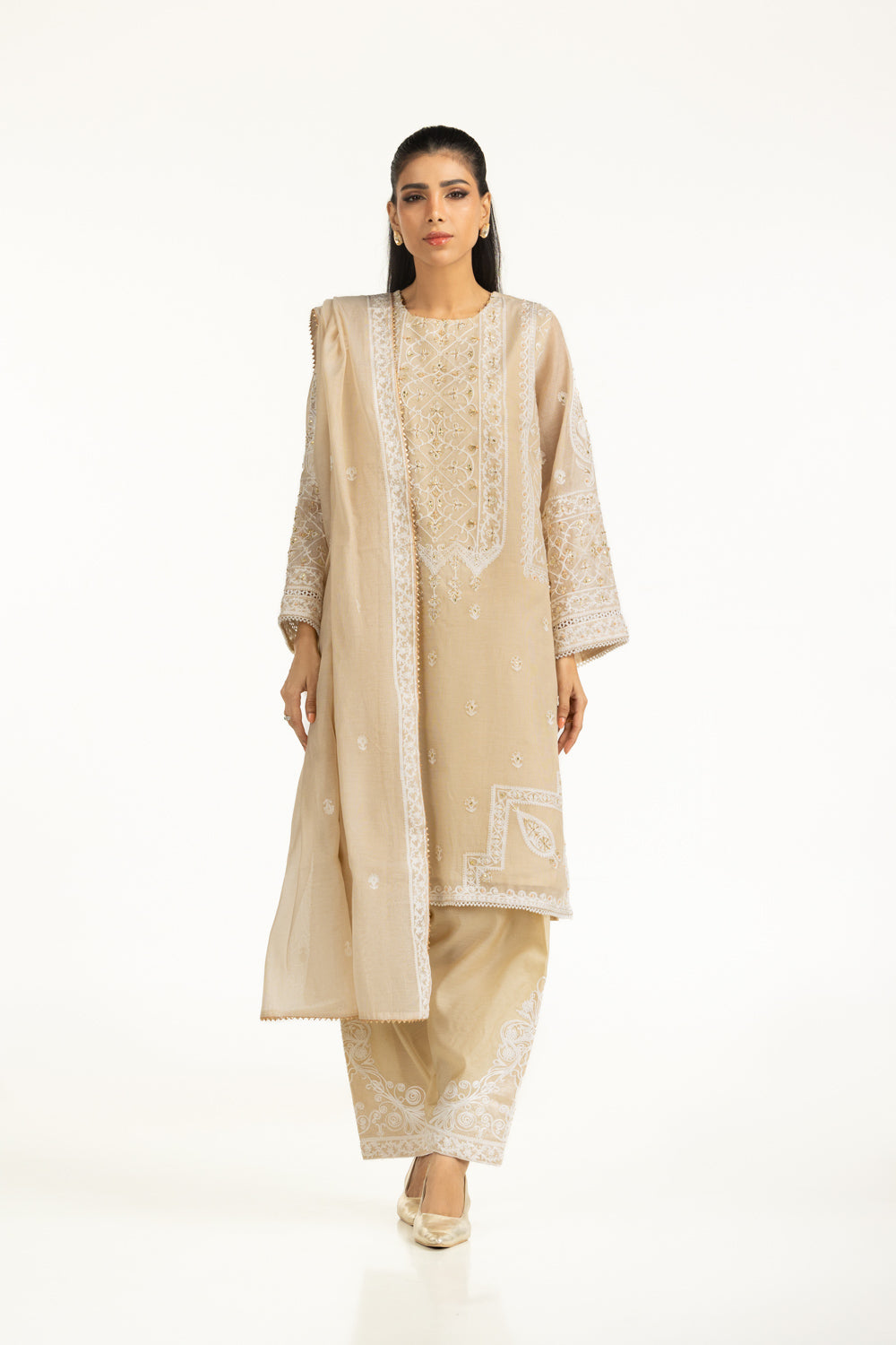 3PC Mehsuri Embroidered Suit IUSTKSD-1092