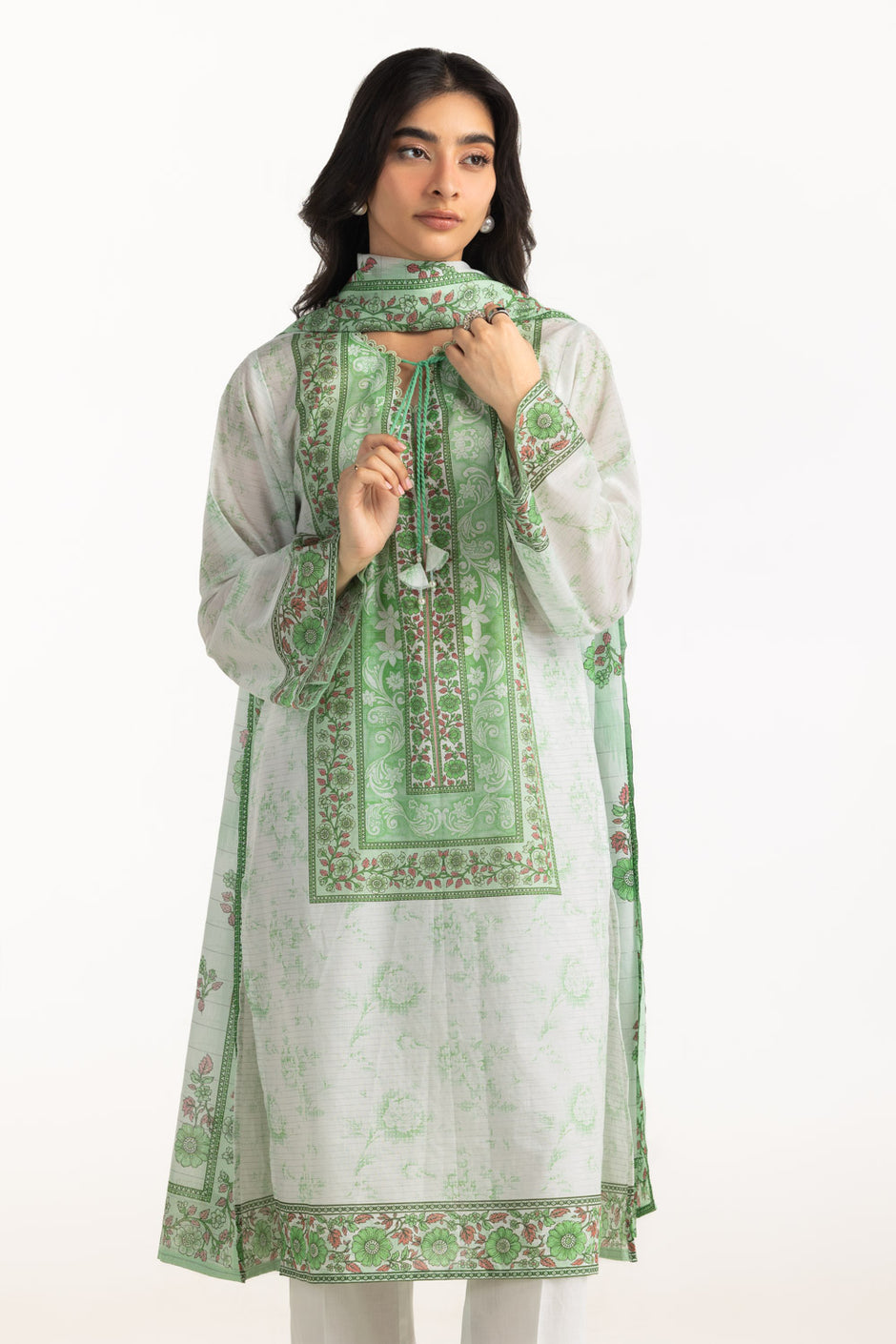 3PC Mehsuri Printed Stripe Suit