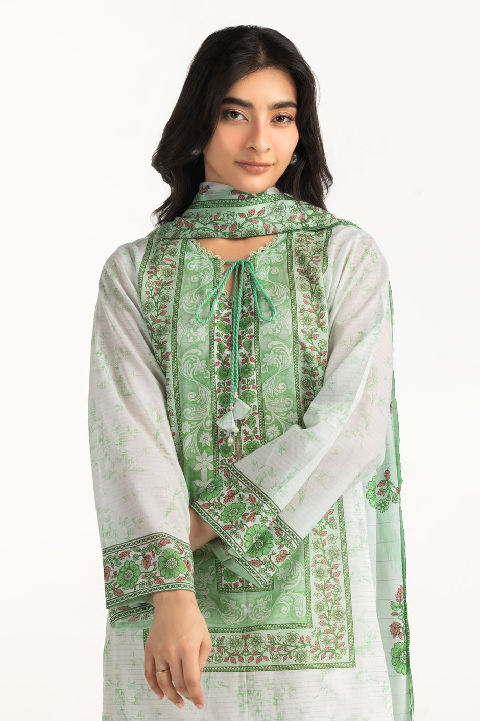 3PC Mehsuri Printed Stripe Suit