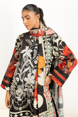 3PC Mehsuri Srtipe Khaddar Printed Suit IUSTKSD-1247