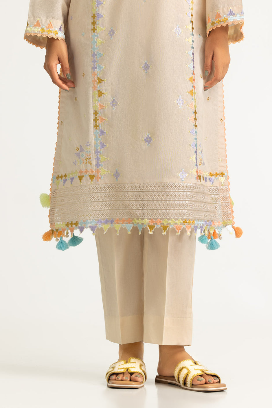 3PC Nyco Embroidered Suit