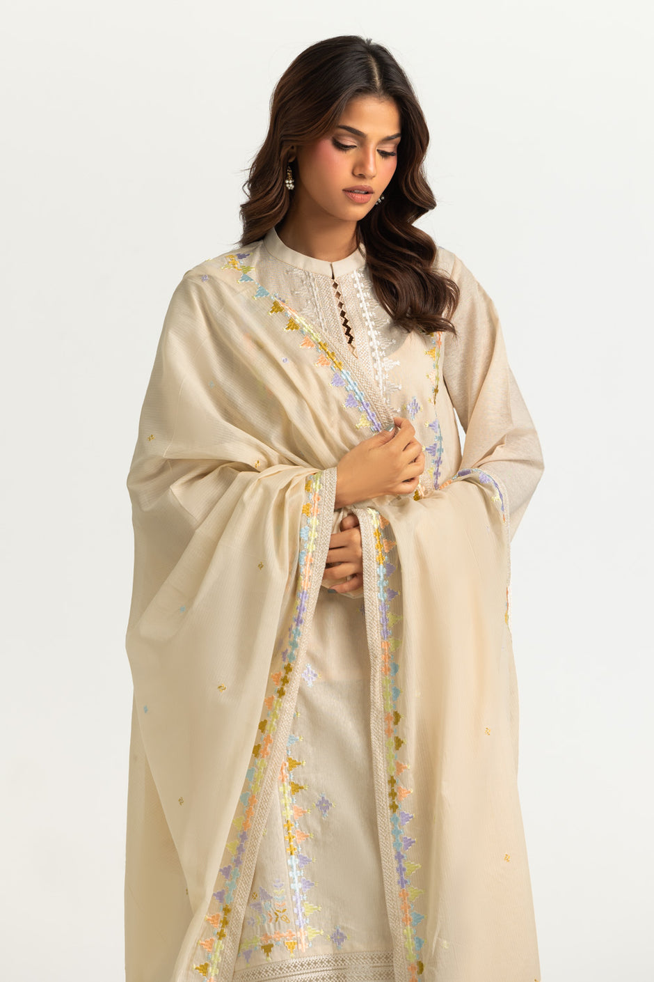 3PC Nyco Embroidered Suit
