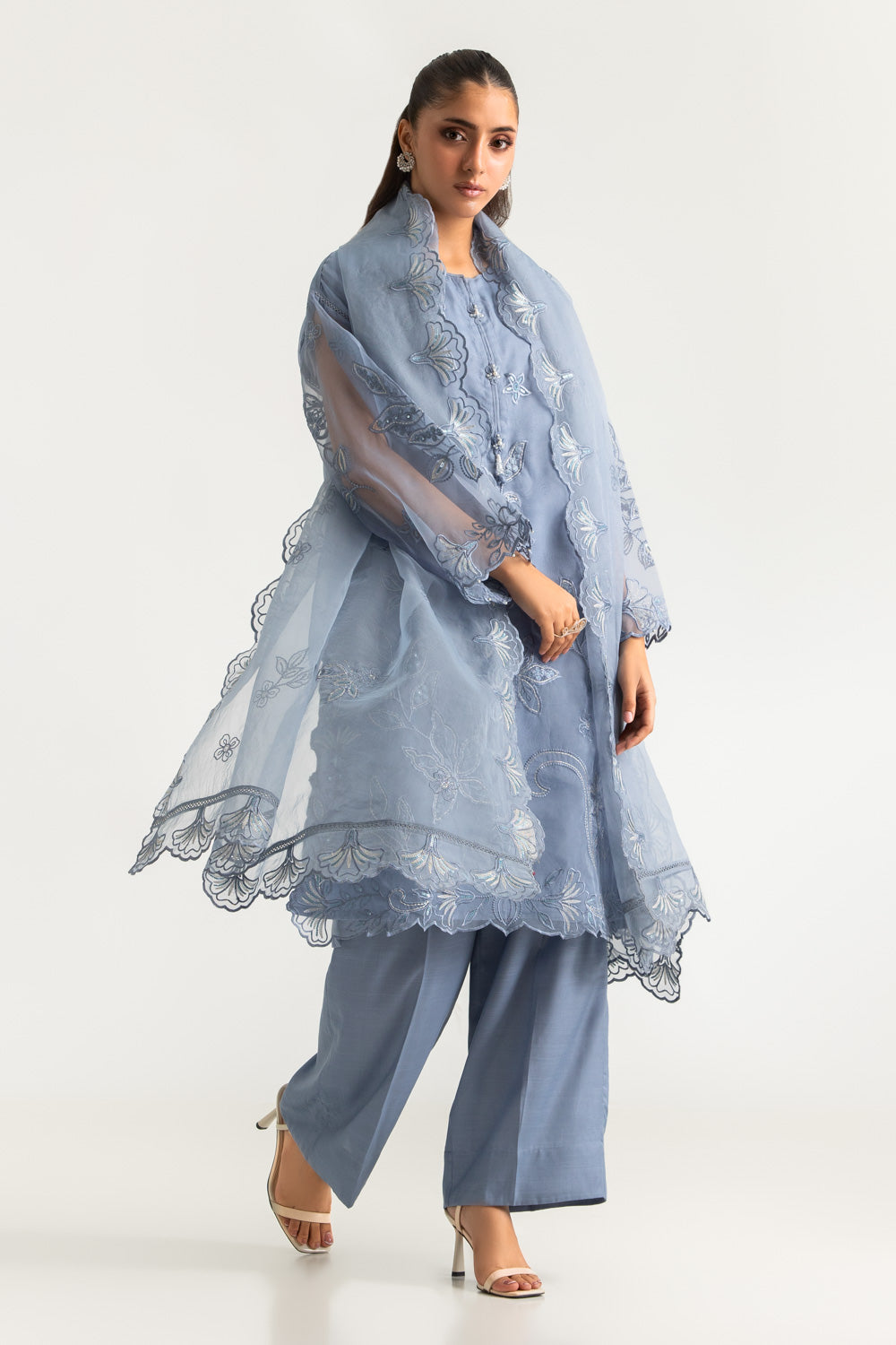 3PC Organza Embroidered Suit