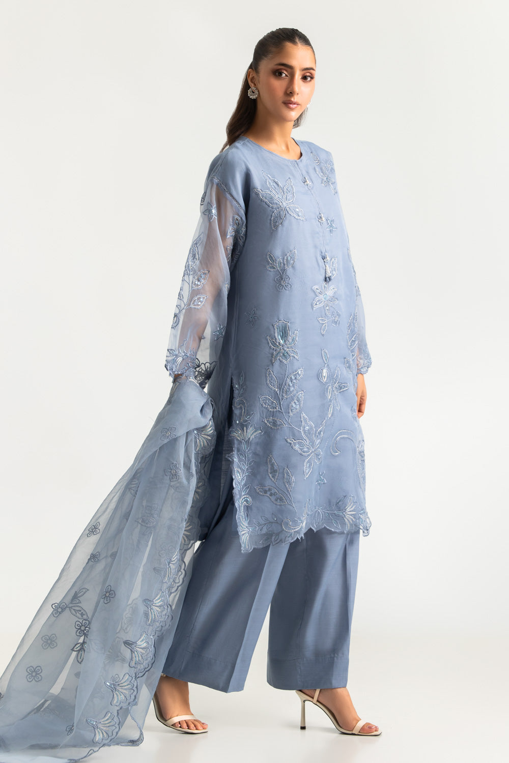 3PC Organza Embroidered Suit
