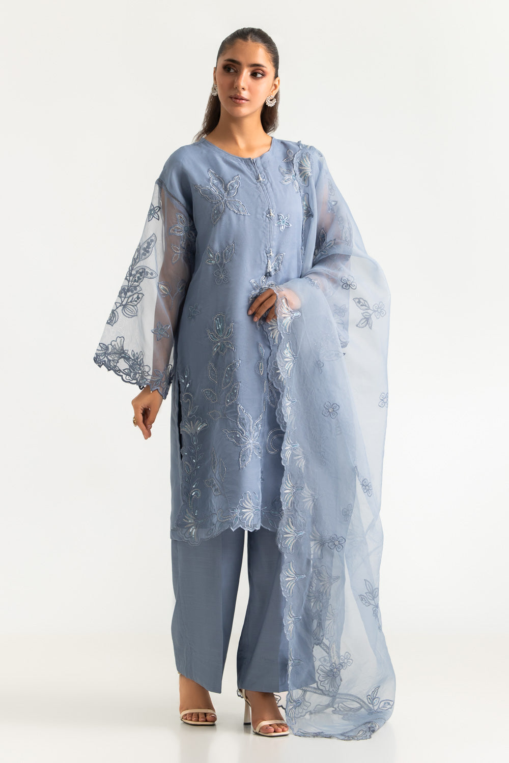 3PC Organza Embroidered Suit