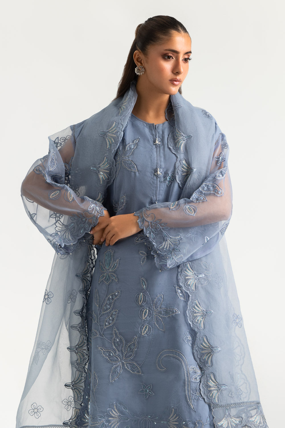 3PC Organza Embroidered Suit