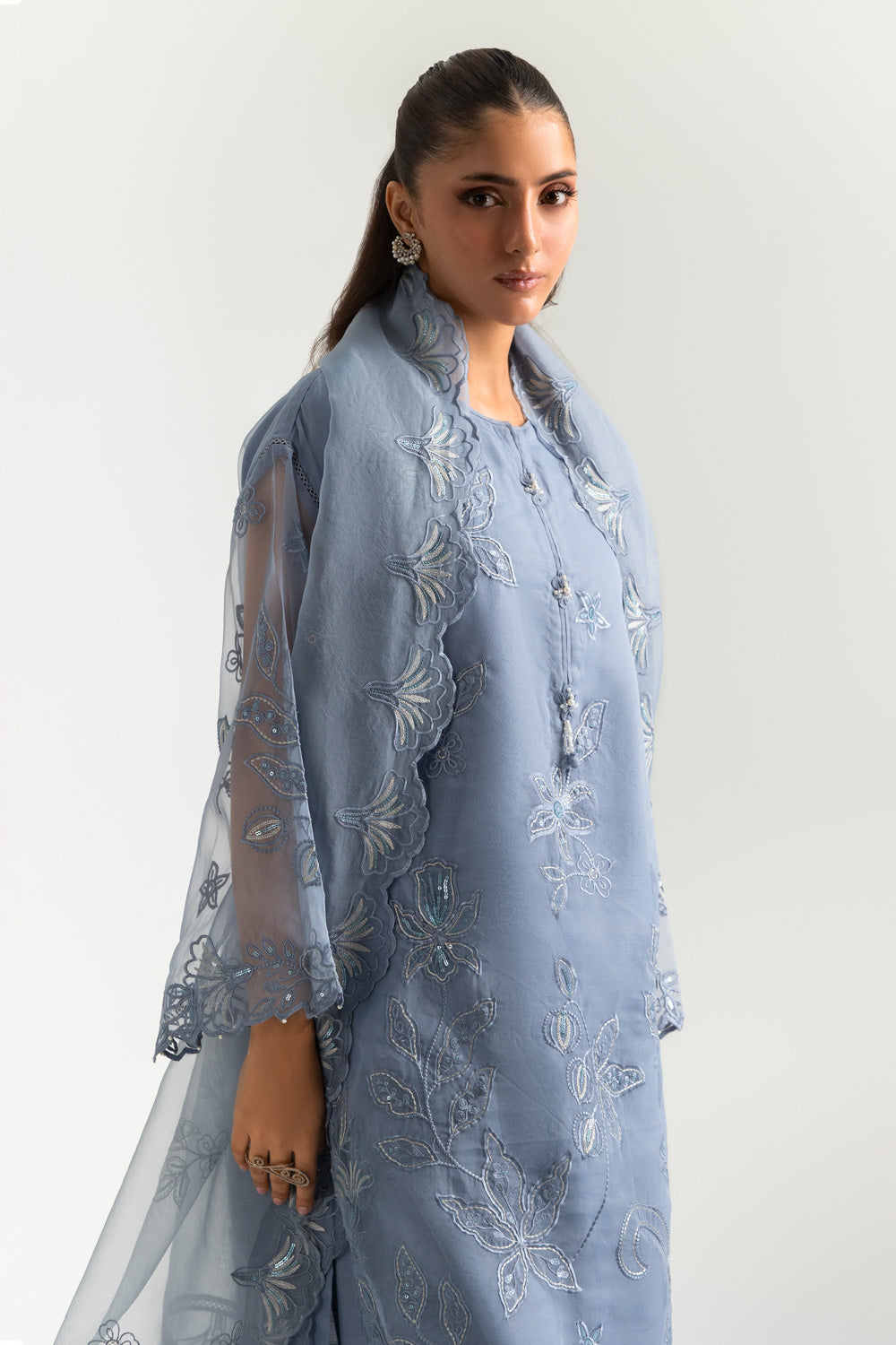 3PC Organza Embroidered Suit