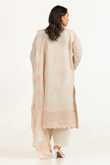 3PC Paper Cotton Embroidered Suit IUSTKSD-2204