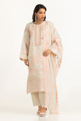 3PC Paper Cotton Embroidered Suit IUSTKSD-2204