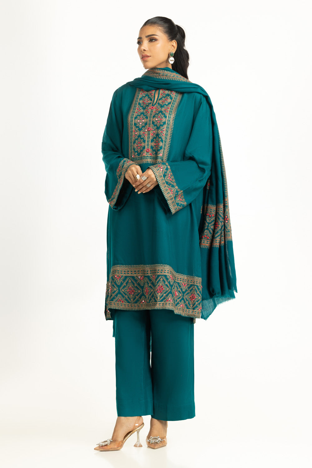 3PC Pashmina Embroidered Suit