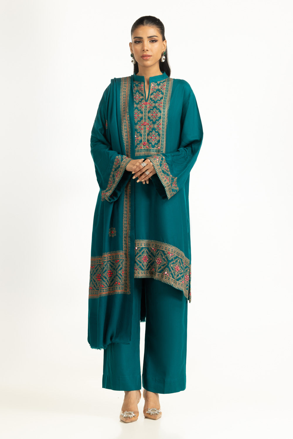 3PC Pashmina Embroidered Suit