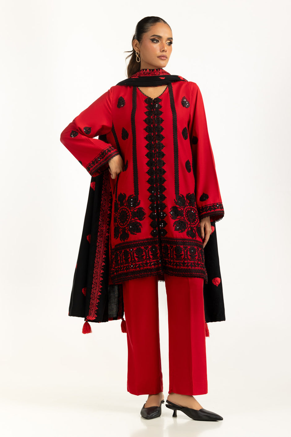 3PC Pashmina Embroidered Suit
