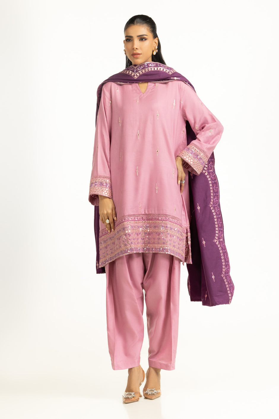 3PC Pashmina Embroidered Suit