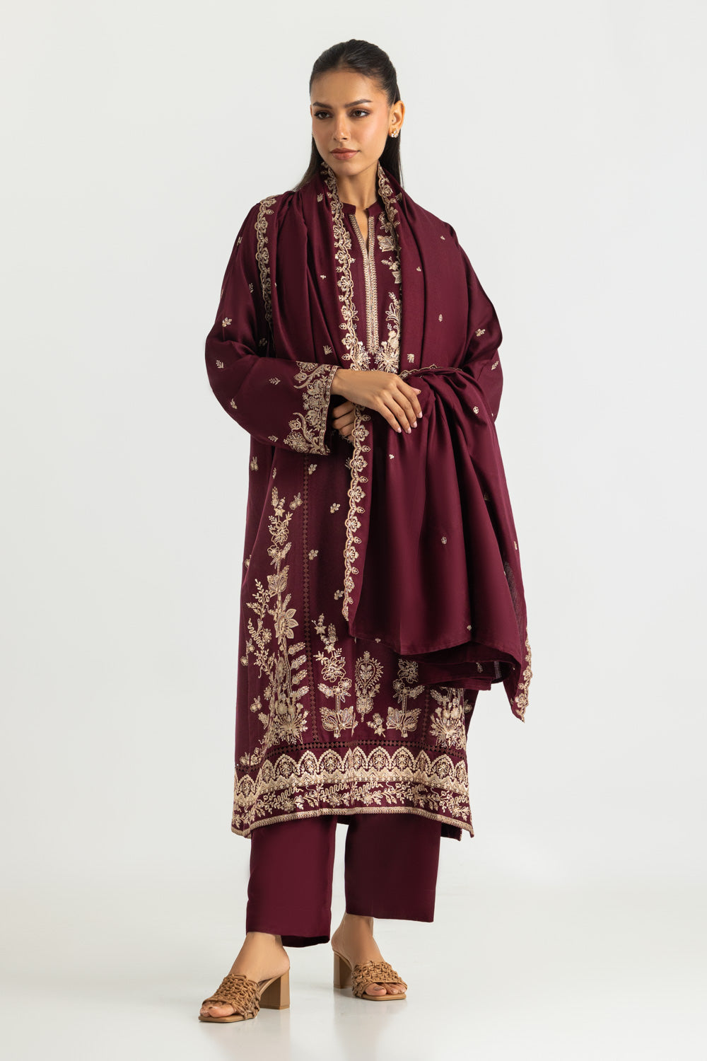 3PC Pashmina Embroidered Suit