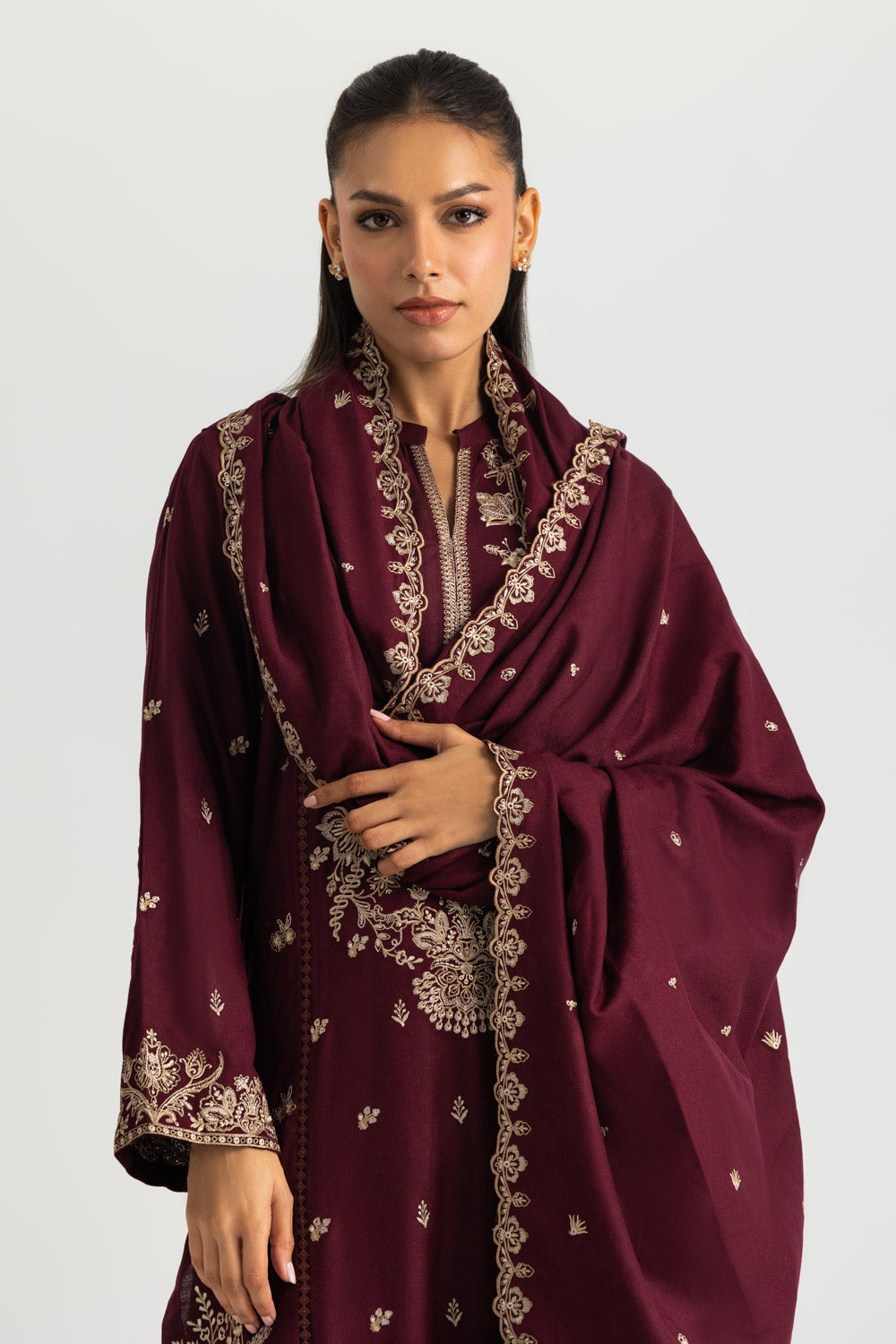 3PC Pashmina Embroidered Suit