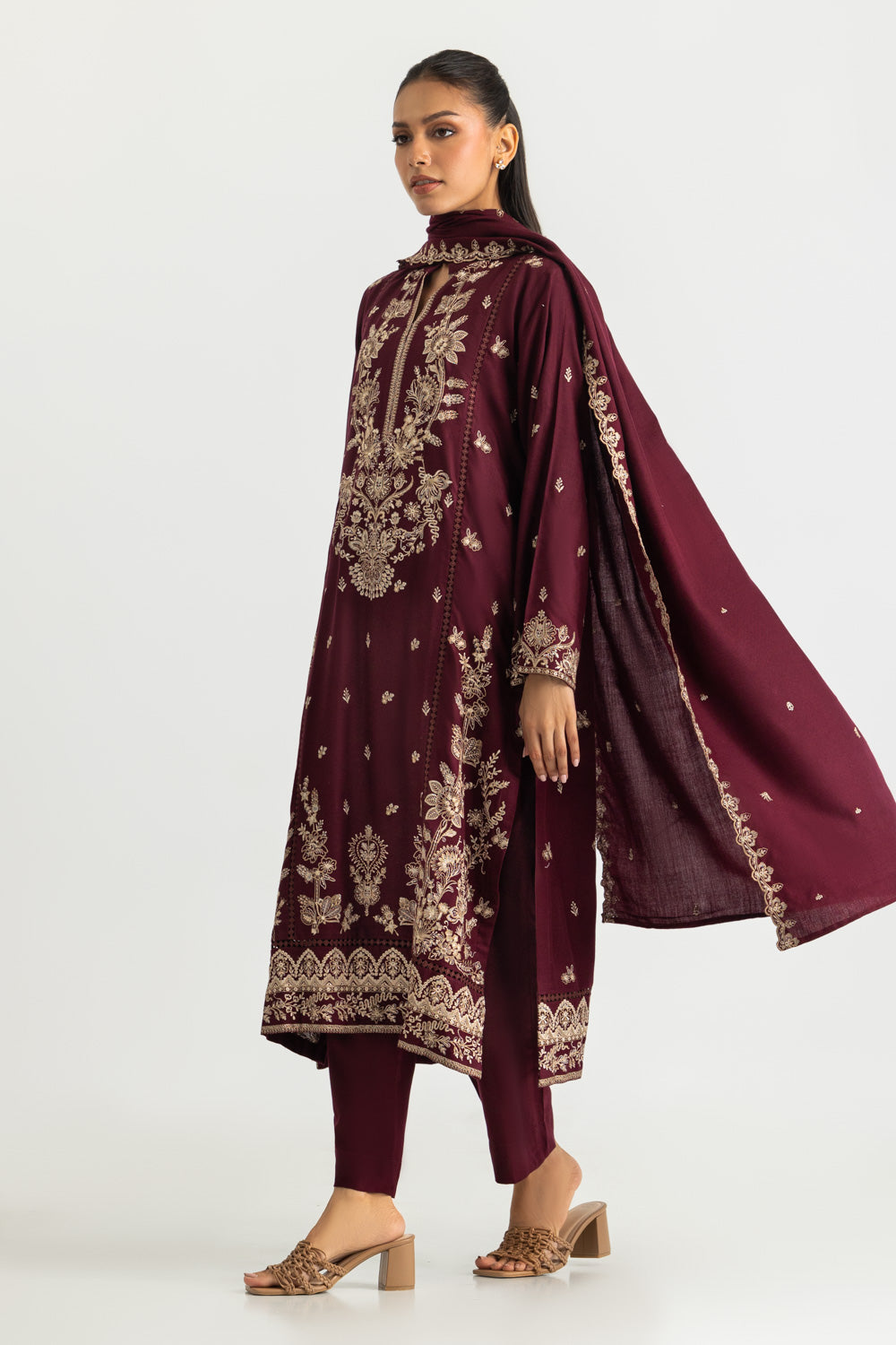 3PC Pashmina Embroidered Suit