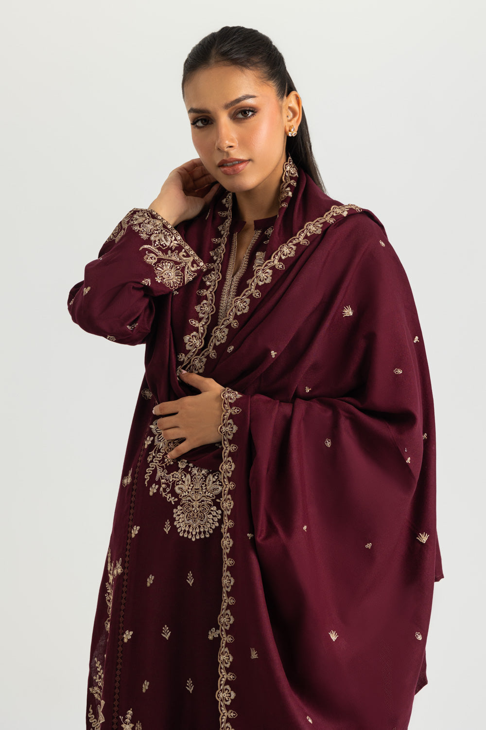 3PC Pashmina Embroidered Suit