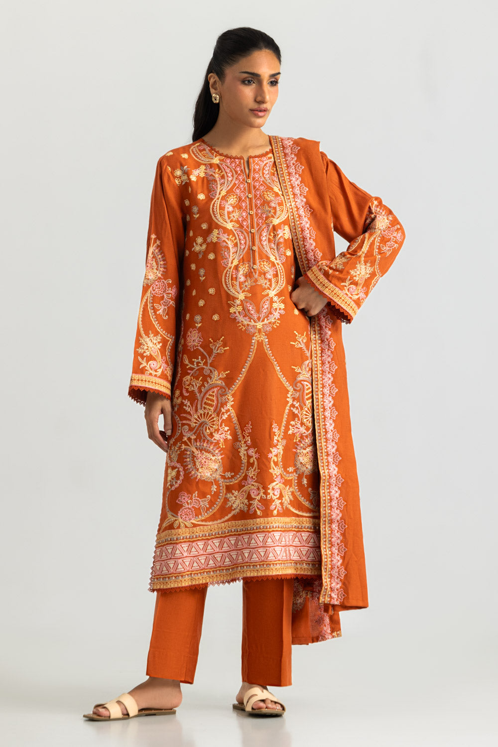 3PC Pashmina Embroidered Suit
