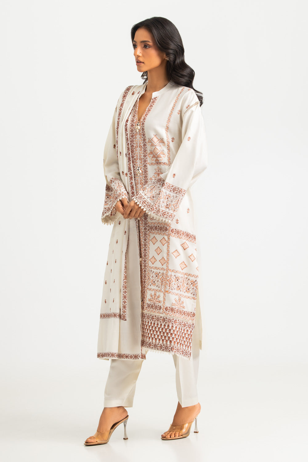 3PC Pashmina Embroidered Suit