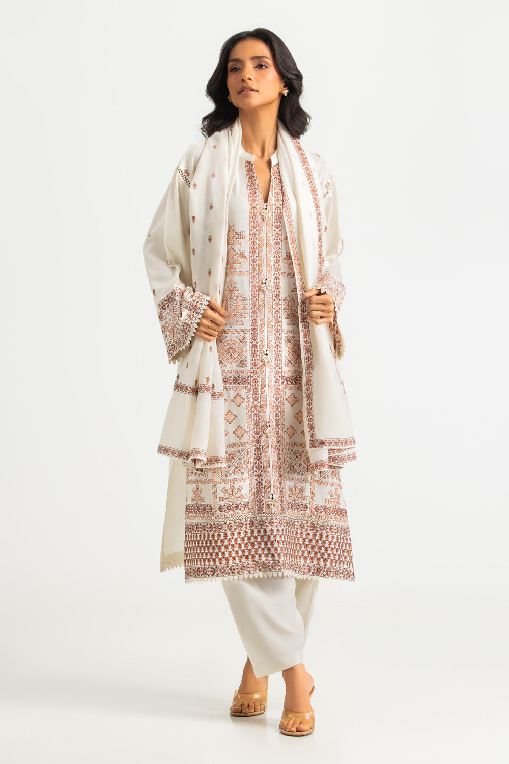 3PC Pashmina Embroidered Suit