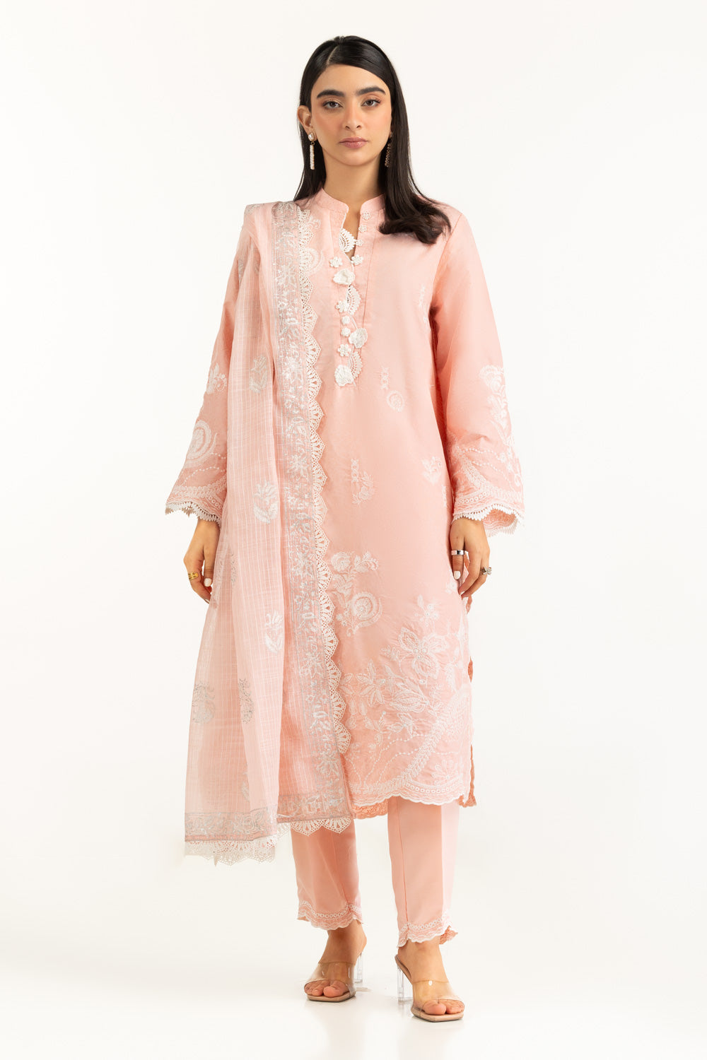 3PC Poly Cambric Printed Suit Embroidered IPSTD-44750