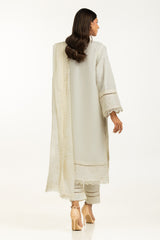 3PC Poly Cambric Printed Suit With Embroidered IPSTD-44749