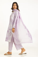 3PC Poly Cambric Printed Suit With Embroidered IPSTD-44751