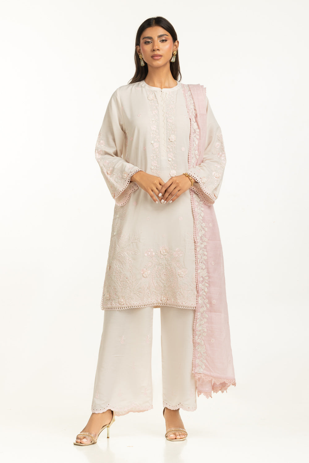 3PC Poly Slub Lawn Embroidered Suit IPSTD-44731
