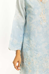 3PC Poly Slub Printed Suit With Embroidered IPSTD-44786