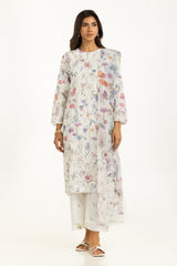 3PC Poly Slub Printed Suit With Embroidered IPSTD-44790