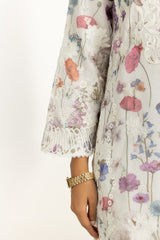 3PC Poly Slub Printed Suit With Embroidered IPSTD-44790